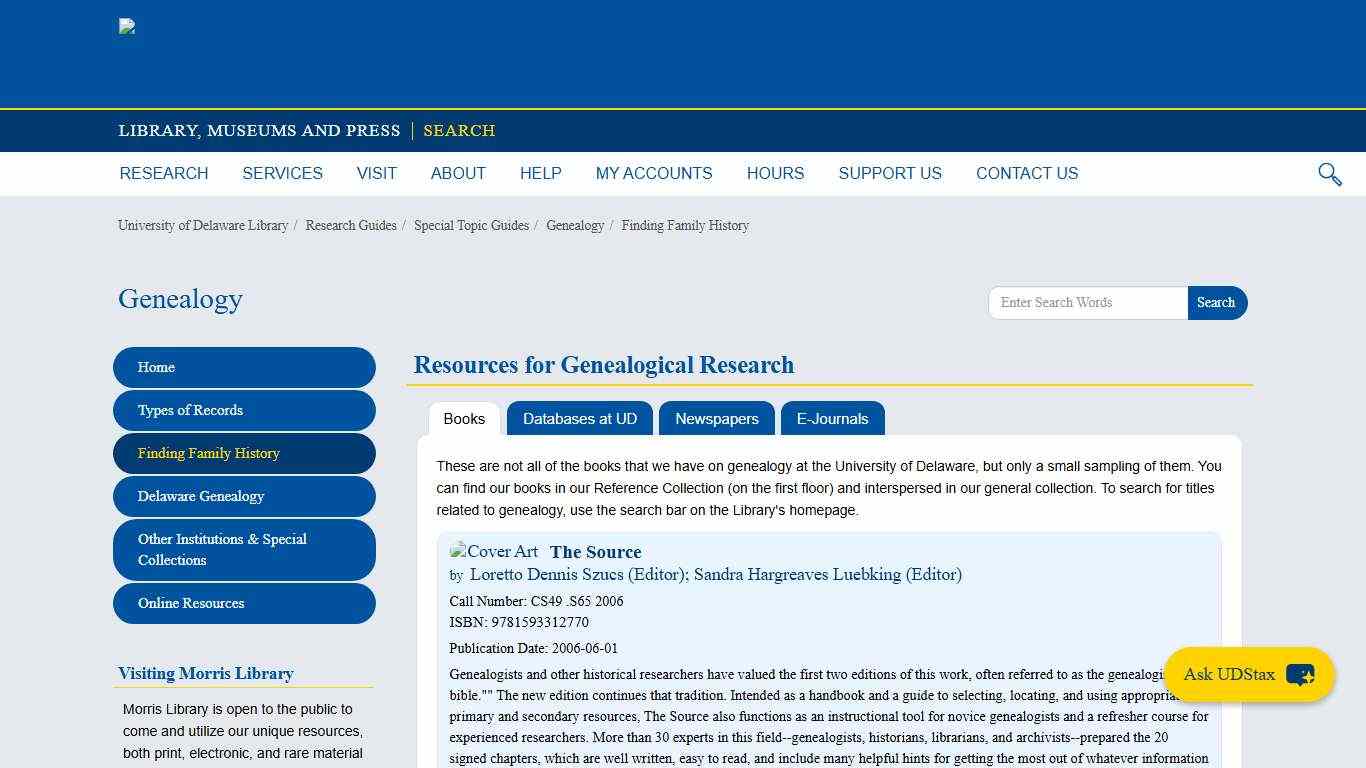Finding Family History - Genealogy - Research Guides at University of Delaware